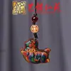 Sándalo Verde y Palosanto Tallado Caballo Saltando Año del Caballo Mascota Cadena para Teléfono Llavero Arte Ming Xianyuan Decoración para Mochila Colgante