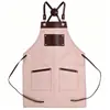 Delantal exclusivo de lona patchwork transfronterizo, nuevo estilo para cafeterías, ropa de trabajo, catering, barbacoa, personalizable con logo
