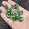 Jade Esmeralda flor flotante Hebilla de Jade colgante de jade flor flotante verde tamaño pequeño Hebilla de Jade pulsera collar pendientes colgante de llave venta al por mayor