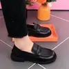 Zapatos de suela blanda para mujer, antideslizantes, casuales, zapatos pequeños de piel, slip-on, mocasines de persona perezosa para mujer, versátiles, cómodos zapatos para mujer