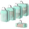Bolsa de Armazenamento de Roupas para Viagem Internacional, Conjunto de Cinco Peças Comprimido em Forma de Diamante, Bolsa de Bagagem para Maquiagem e Artigos de Higiene Pessoal, Classificação Multifuncional