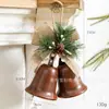 Colgantes Navideños Transfronterizos, Colgantes de Campana con Lazo Retro, Carrillones de Viento Abiertos de Hierro, Arreglos de Decoración Navideña