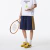 Shorts Listrado Azul Marinho Estilo Americano para Homens, Verão Esportivo Casal Casual Comprimento do Joelho Solto Roupa Externa Marca da Moda Shorts de Comprimento Médio