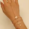 Pulsera de cadena transfronteriza europea y americana estilo ins simple perla cadena de amor multicapa cadena de dedo aleación pulsera de dedo