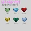 K9 Corazón Geométrico de Alta Calidad Multifacético 6.5*8mm Base Puntiaguda Corazón Grande Vidrio Lote Completo Destello Diamante para Arte de Uñas DIY