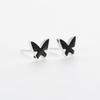 Pendientes divertidos con personalidad de temperamento coreano, simples, pequeños y frescos, con esmalte de trébol de cuatro hojas, no son fáciles de alergiar, pendientes de plata esterlina.