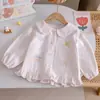 Camisa de Muñeca para Niñas 25 Otoño Nuevo Estampado de Dibujos Animados Top para Bebés Niñas Linda Casual Versátil Dulce Blusa