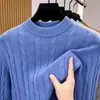 Suéter de Lana de Alta Gama para Hombre 100% Lana Pura Cuello Redondo Otoño/Invierno Engrosado Cálido Casual de Alta Calidad Suéter de Punto Trenzado Hombre
