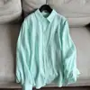 2026 Nueva Camisa Cardigan de Lino Estilo Old Money Relajada Sencilla Manga Larga Chaqueta Delgada para Mujer Venta al por Mayor N6FT66086