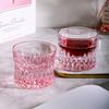 Vaso de Cristal de Whisky en Relieve Rosa Taza de Vino Doméstica Creativa Nueva Taza de Licor Especial de Cintura para Bar