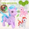 Corda elétrica unicórnio luminosa banda música corda animal andando boneca cavalo crianças tenda brinquedo atacado