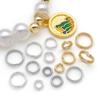 Colgante de Doble Círculo con Baño de Oro Real de 18K, Grueso, Color Blanco Plateado Dorado, Conservador del Color, Colgante DIY, Pulsera, Collar, Accesorios de Joyería