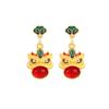Plata 925 Nuevo Estilo Chino Moda Nacional Abanico Hueco Carácter Fulu Pendientes Año Nuevo Lazo Nudo Chino Pendientes de Moda para Mujer