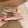 Sapatos Novos Estilo Bico Quadrado com Laço, Aumento Interno de Altura de 3cm, 2026, Boca Rasa, Sapatos de Salto Único, Sapatos Mary Jane, Moda Casual, Sapatilhas