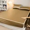 Funda de colchón de seda de hielo para comercio exterior transfronterizo, pieza única, totalmente cerrada, antideslizante, transpirable, funda protectora de tacto frío, funda de colchón para uso doméstico, adecuada para todas las estaciones