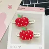 Pinza para el pelo de niña linda, onda de corazón, lunares, manzana roja, todo a juego, estilo japonés y coreano, para flequillo, clip lateral, accesorio para el pelo de dibujos animados, pinza rota
