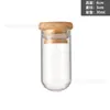 Suministrado Directamente por el Fabricante, Botella de Vidrio Redonda de Fondo Redondo de 30 mm con Tapón, Mini Botella de Deriva, Botella de los Deseos, Tapa de Bambú, Botella Pequeña de Almacenamiento de Frijoles Dorados