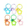 Llavero Colgante Estrella de Cinco Puntas de Colores Anillo de Tarjeta de Aleación DIY Hecho a Mano Abalorios Perler Hebilla Colgante Material de Adorno Venta al por Mayor