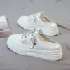 Nuevos Zapatos Blancos de Verano 2022 para Mujer, Zuecos Slip-On de Moda Estilo Ins, Sandalias de Punta Abierta a la Moda