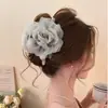 Elegante y Suave Pinza para el Cabello Floral de Perlas para Mujer, Pinza de Tiburón de Alta Gama para la Parte Trasera de la Cabeza, Pasador, Accesorio para el Cabello