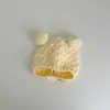 Chapéu de Proteção para Ouvido de Bebê Tricotado Quente Pulôver Outono e Inverno Urso Fofo Bola de Pelo Ins Versátil Chapéu de Lã de Bebê Moderno