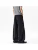 Calça Masculina de Seda de Gelo Listrada, Estilo Verão Fino, Roupa Masculina Estilo Old Money, Calça Larga Casual Caída Tamanho Grande Yamamoto