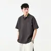 Camisa Polo de Manga Corta Transpirable de Verano Pesado Estilo Retro Americano para Hombre Top de Montaña para Exteriores Meichao High Street