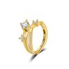 Anillo de diamantes de alta gama para mujer, nuevo anillo de planeta cósmico de celebridad de Internet transfronteriza europea y americana, joyería de lujo ligera y de gran venta.