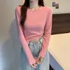 Nueva Camiseta de Manga Larga para Mujer Primavera 2025, Ropa Exterior Elegante, Top Base Ajustado