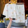 Tencel Lyocell Verão Novo Conjunto de Roupa de Casa Infantil Algodão Seda Pijamas de Manga Comprida para Meninos e Meninas Roupa de Algodão para Ar Condicionado