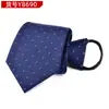 Corbata con cremallera para hombre 8 cm Vestido de negocios Novio Boda Perezosa Fácil de tirar Seguridad Tienda 4S
