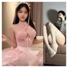 Lingerie Sexy, Uniforme de Saia Tutu de Empregada Quente e Sexy, Estilo Pura Luxúria, Fácil de Rasgar, Patchwork, Alças, Traje de Empregada Charmoso