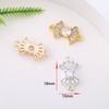 Accesorios Colgantes Dobles en Forma de 8 de Cuatro Hojas Rellenos de Oro de 18 Quilates Conservadores del Color Micro-Pavimentados con Circonita Material de Conexión para Pulsera DIY Joyería