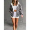 Sudadera con capucha y cremallera de estampado de leopardo 2026 transfronteriza, cárdigan casual de manga larga de corte holgado, moda femenina europea y americana