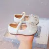 Nuevos Zapatos de Cuero para Niñas Otoño 2024 Antideslizantes Suela Suave Zapatos de Princesa Moda para Bebés Zapatos de Cristal Zapatos Individuales de Rendimiento