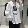 Camiseta de manga larga de otoño para hombre, camiseta interior holgada de cuello redondo a la moda, estilo Hong Kong, ropa de otoño para hombre, ropa de primavera y otoño