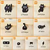 Pegatinas de Bordado Autoadhesivas Divertidas de Gato Negro de Dibujos Animados. Decoración DIY para Cuadernos, Computadoras, Teléfonos Móviles y Ropa. Venta al por mayor transfronteriza