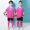Traje de Uniforme de Fútbol Profesional para Niños Uniforme de Escuela Primaria Ropa de Entrenamiento de Verano Ropa Deportiva de Competición de Secado Rápido para Adultos con Estampado