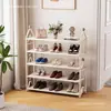 Zapatero Estrecho para Entrada, Popular Zapatero de Hierro para Niños, Zapatero Simple de Almacenamiento Estilo Crema, Multicapa para Uso Doméstico