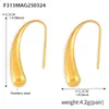 Estilo Ins Minimalista de Ensueño Gancho para Oreja Dorado Forma de Gota de Agua Pendientes Elegantes de Acero Inoxidable de Alta Calidad Estilo Francés para Mujer Personalizados Combinan con Todo