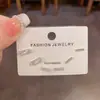 Aretes de Stud de Circonita Simples de Moda Francesa Juego de Tres Piezas Exquisitos de Lujo Ligero Versátiles Sensación de Gama Alta Aretes Súper Brillantes Venta al por Mayor