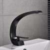 Venta al por mayor de fábrica Grifo europeo de alta calidad de cobre para lavabo de agua fría y caliente pintura negra lavabo un agujero grifo mezclador venta al por mayor