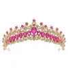 Tiara de Coroa de Noiva Europeia e Americana, Coroa de Cristal em Liga Metálica de Alto Padrão e Elegante para Meninas de 18 Anos, Coroa de Adulto, Acessório de Casamento