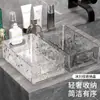Caja de Almacenamiento con Patrón de Ondas de Agua Almacenamiento de Escritorio Caja de Cosméticos Lujo Ligero Caja de Almacenamiento para Dormitorio de Mujer Baño Cesta de Almacenamiento de Plástico