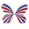 Bestseller transfronterizo: Alas de lazo con la bandera de la Copa del Mundo Americana, tocado para fiesta del Día de la Independencia, alas festivas