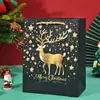 Bolsas de Regalo Populares Navideñas Transfronterizas, Bolsas de Tote Navideñas de Dibujos Animados, Bolsas de Regalo de Cartón Blanco, Bolsas de Regalo Souvenir de Año Nuevo y Navidad