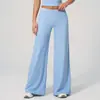Pantalones de Yoga de Pierna Ancha de Tiro Bajo Transfronterizos para Mujer, Pantalones Deportivos de Fitness Rectos Sueltos Cepillados, Pantalones Largos Adelgazantes para Glúteos de Durazno 3560
