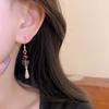 Pendientes de gancho para la oreja con forma de gota de agua de cristal retro, estilo hanfu antiguo, personalidad de nicho simple, temperamento de celebridad de Internet