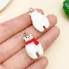 Novo Desenho Animado Fofo Natal Resina Boneco de Neve Urso Papai Noel Árvore de Natal Pingente DIY Acessórios de Joias