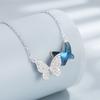Colar Borboleta em Prata de Lei S925 Feminino Luxo Acessível Moda Transfronteiriço Amazon Pingente de Cristal Austríaco Diamante Corrente de Clavícula